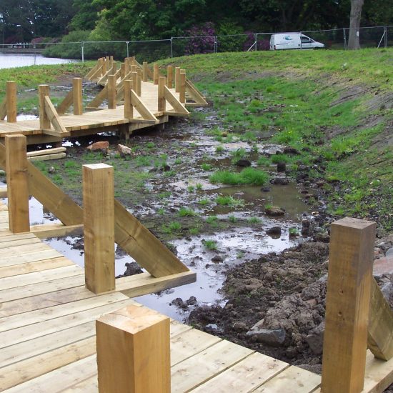 Wetland at Beveridge Park Fife under construction by Water Gems