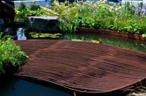 Rebar sculpture, 2010 Gold medal, Gardening Scotland, Best in Show, designed and built by Water Gems, planting by Carolyn Grohmann