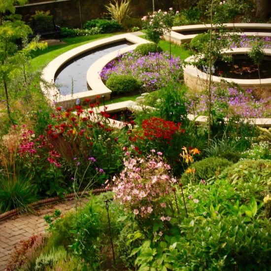 Dunfermline garden, formal water feature, built by Water Gems, designed by Carolyn Grohmann