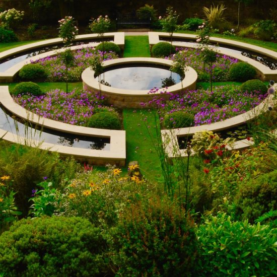 Dunfermline garden, formal water feature, built by Water Gems, designed by Carolyn Grohmann