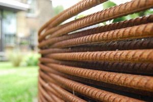 Rebar raised bed, Edinburgh garden built by Water Gems, designed by Carolyn Grohmann