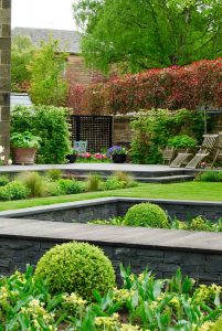 Sunken garden, rill, Edinburgh garden built by Water Gems, designed by Carolyn Grohmann