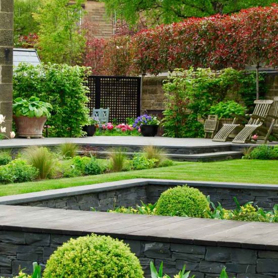 Sunken garden, rill, Edinburgh garden built by Water Gems, designed by Carolyn Grohmann