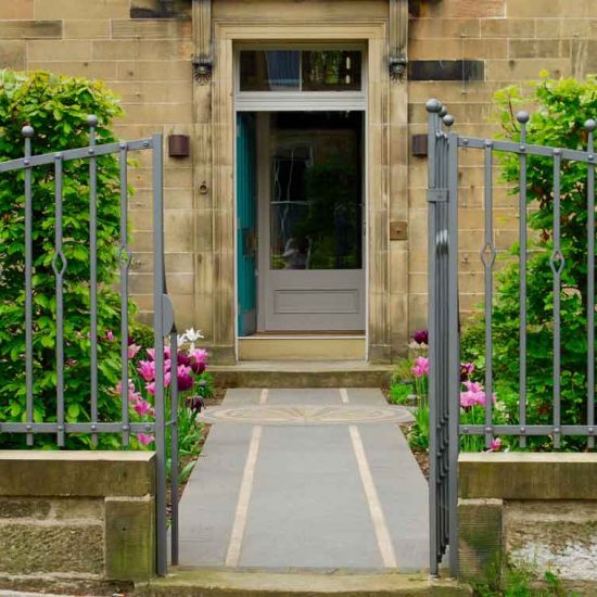 Railing by Ratho Byres Forge, Edinburgh garden built by Water Gems, designed by Carolyn Grohmann