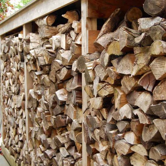 Edinburgh garden, log store, garden built by Water Gems, designed by Carolyn Grohmann