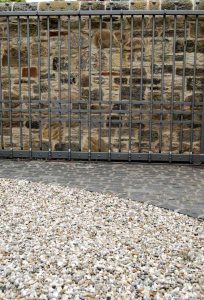 Merchiston front garden, gates by Ratho Byres Forge, garden built by Water Gems, designed by Carolyn Grohmann