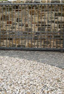 Merchiston front garden, gates by Ratho Byres Forge, garden built by Water Gems, designed by Carolyn Grohmann