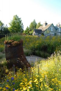 2010 Show Garden Gardening Scotland, rebar culture, rehoused in Aviemore garden, designed and built by Water Gems, planting by Carolyn Grohmann