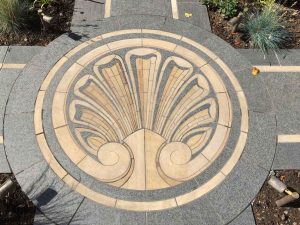 Joel Baker mosaic, Edinburgh garden built by Water Gems, designed by Carolyn Grohmann