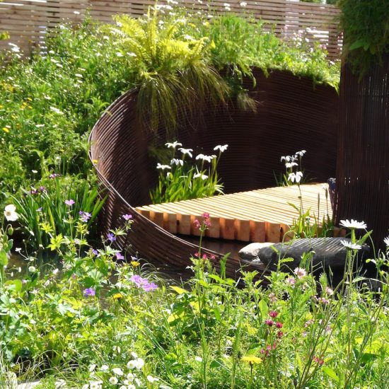 Rebar sculpture, 2010 Gold medal, Gardening Scotland, Best in Show, designed and built by Water Gems, planting by Carolyn Grohmann