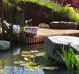 Rebar sculpture, 2010 Gold medal, Gardening Scotland, Best in Show, designed and built by Water Gems, planting by Carolyn Grohmann