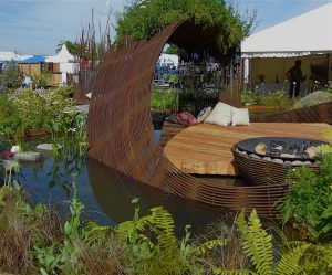 Rebar sculpture, 2010 Gold medal, Gardening Scotland, Best in Show, designed and built by Water Gems, planting by Carolyn Grohmann