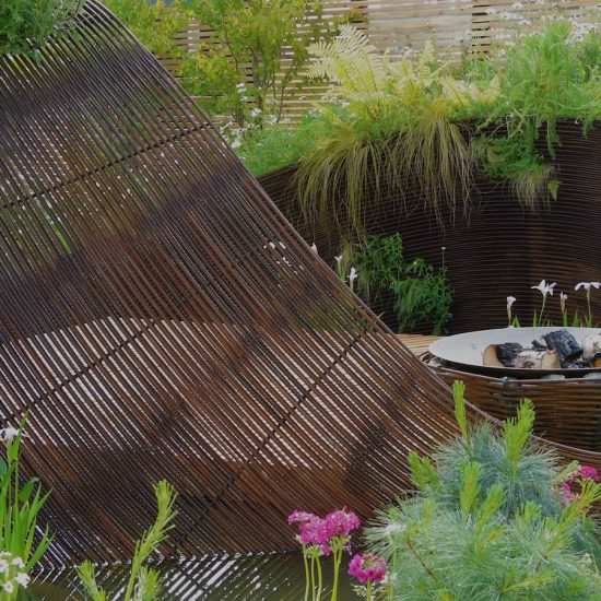 Rebar sculpture, 2010 Gold medal, Gardening Scotland, Best in Show, designed and built by Water Gems, planting by Carolyn Grohmann