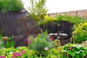 Rebar sculpture, 2010 Gold medal, Gardening Scotland, Best in Show, designed and built by Water Gems, planting by Carolyn Grohmann