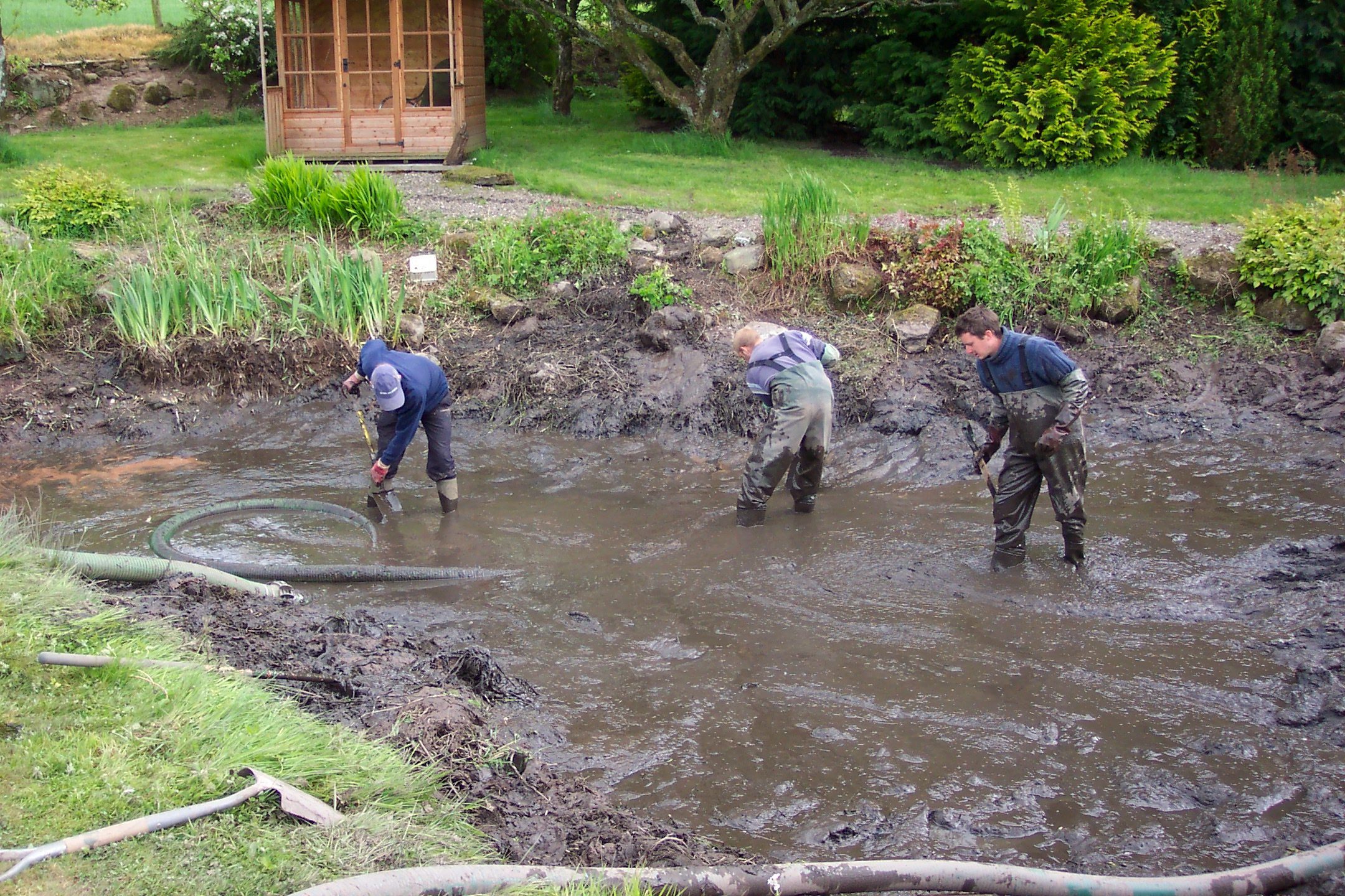 Pond cleaning on a grand scale, plenty of silt here!