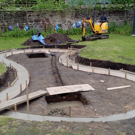 Shapely pond construction 5