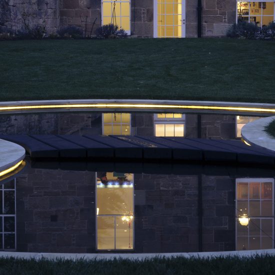 Shapely pond night reflection