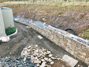 Gabion Wall construction in progress