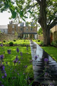 Portfolio image, Elie Garden, path, lawn, flowers