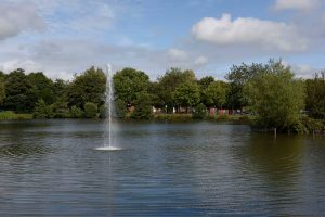 Kay Park Pond, complete with fountain