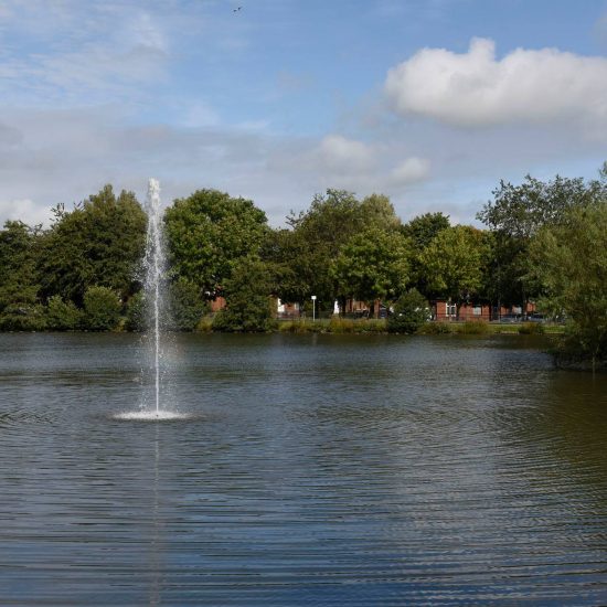 Kay Park Pond, complete with fountain