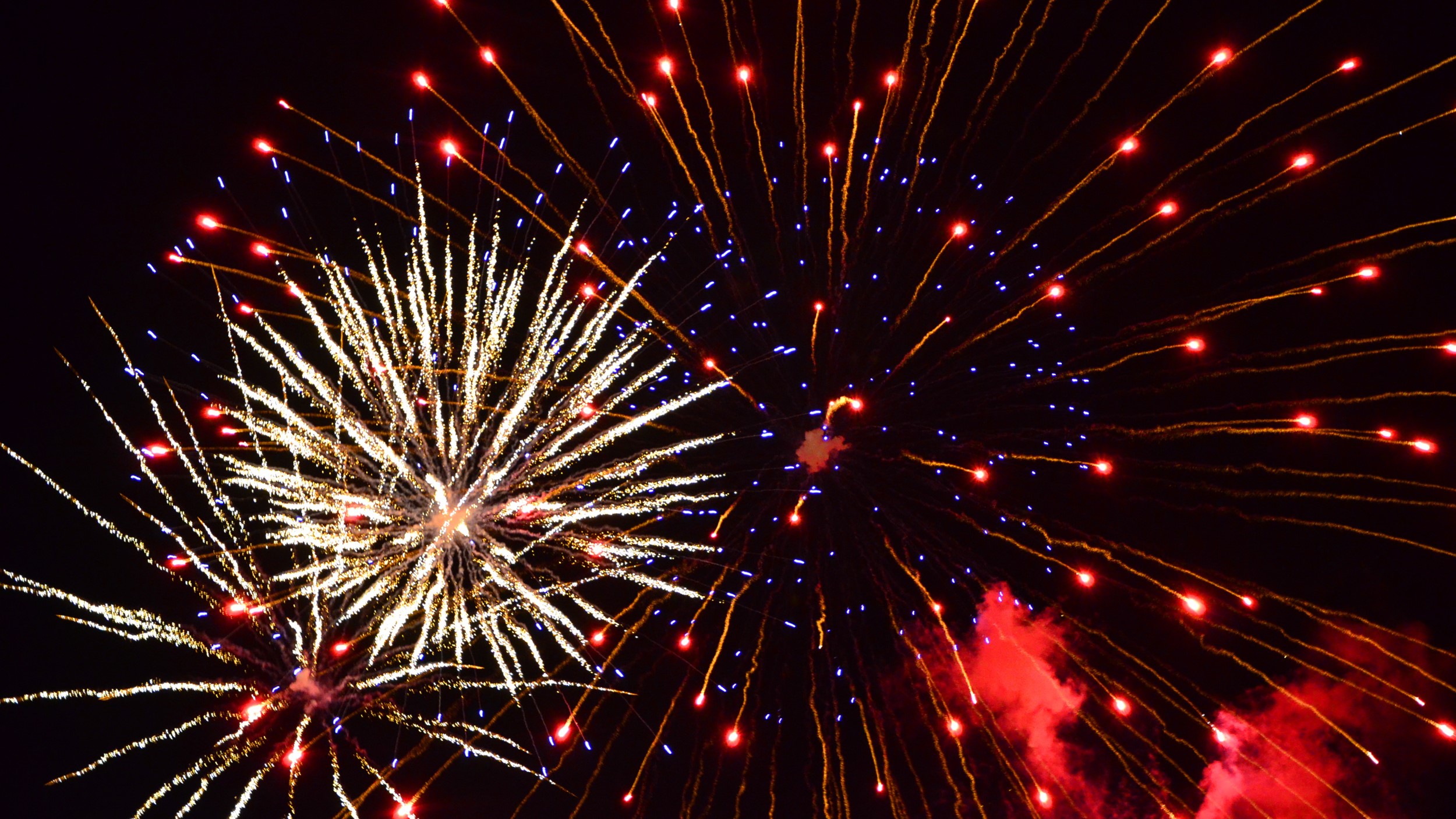 Colourful firework display