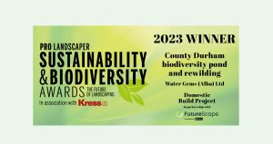 Pro Landscaper 2023 Domestic Build Award Winner Banner for County Durham project